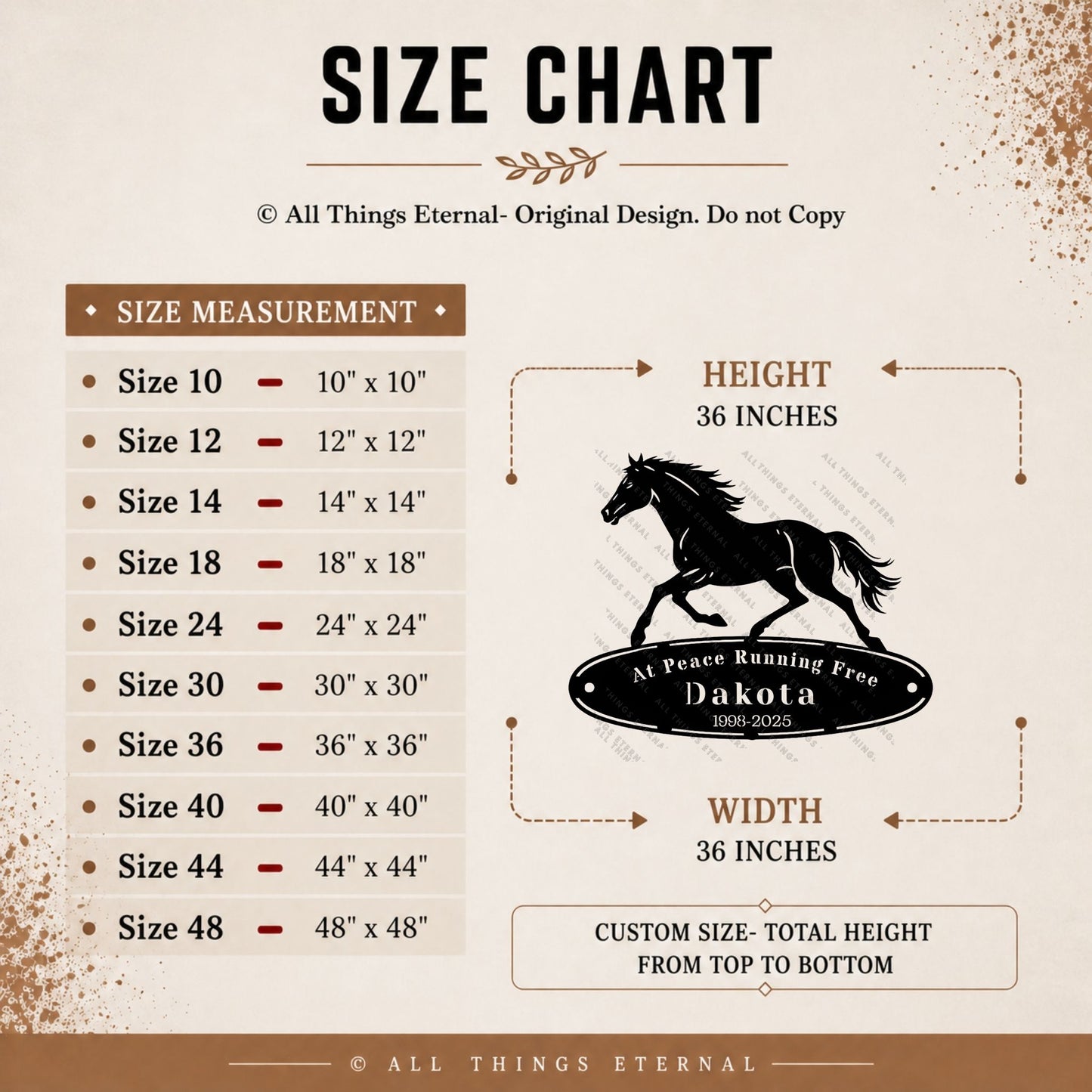 Custom Horse Memorial Metal Sign – Personalized Equine Tribute with Name & Dates