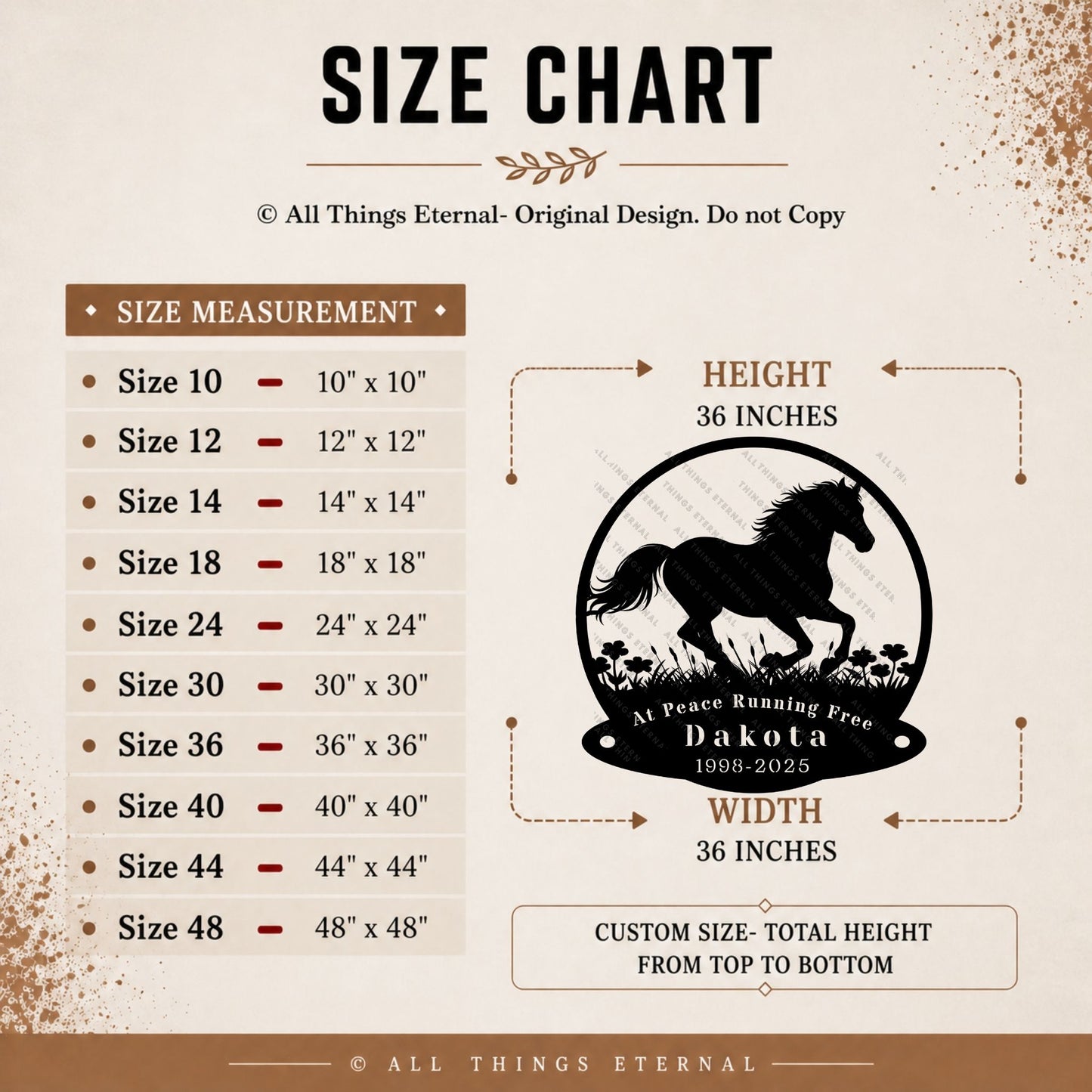 Custom Horse Memorial Metal Sign – Personalized Tribute with Name & Dates