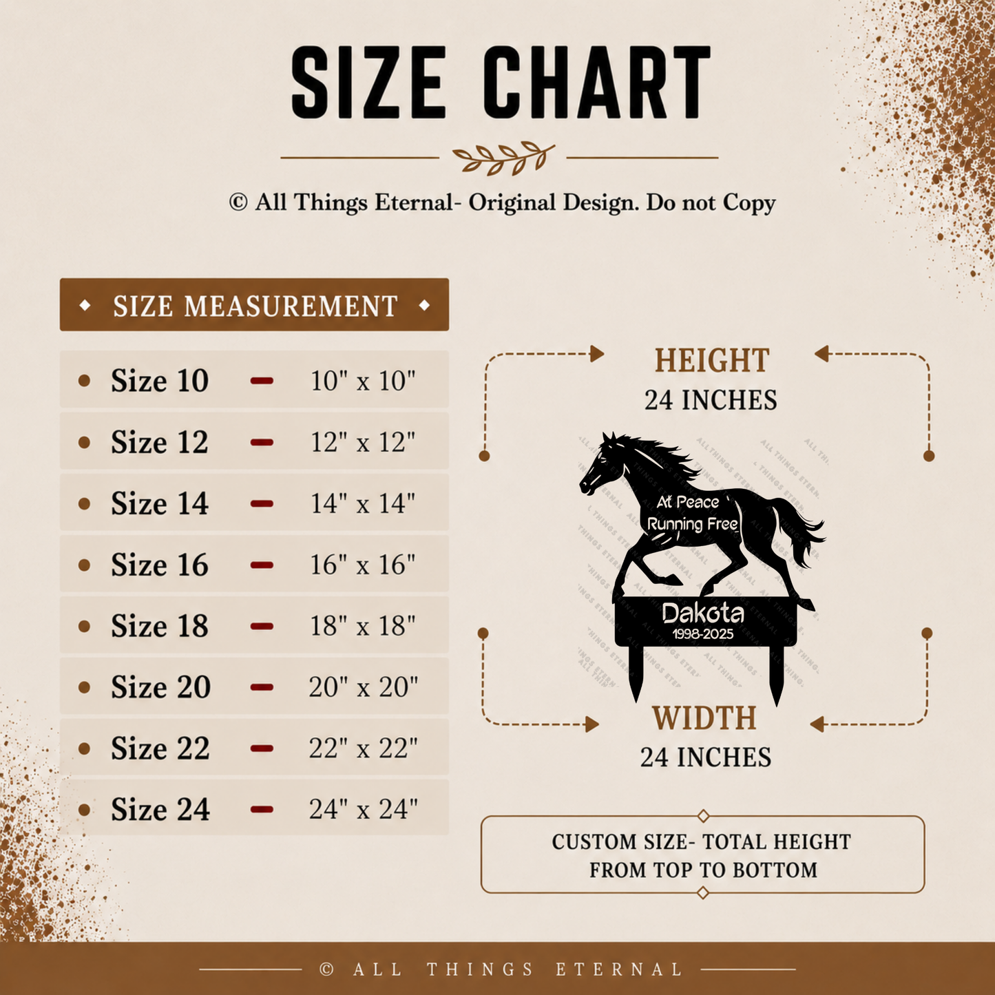 Horse Memorial Metal Grave Marker – Custom Personalized Tribute Sign