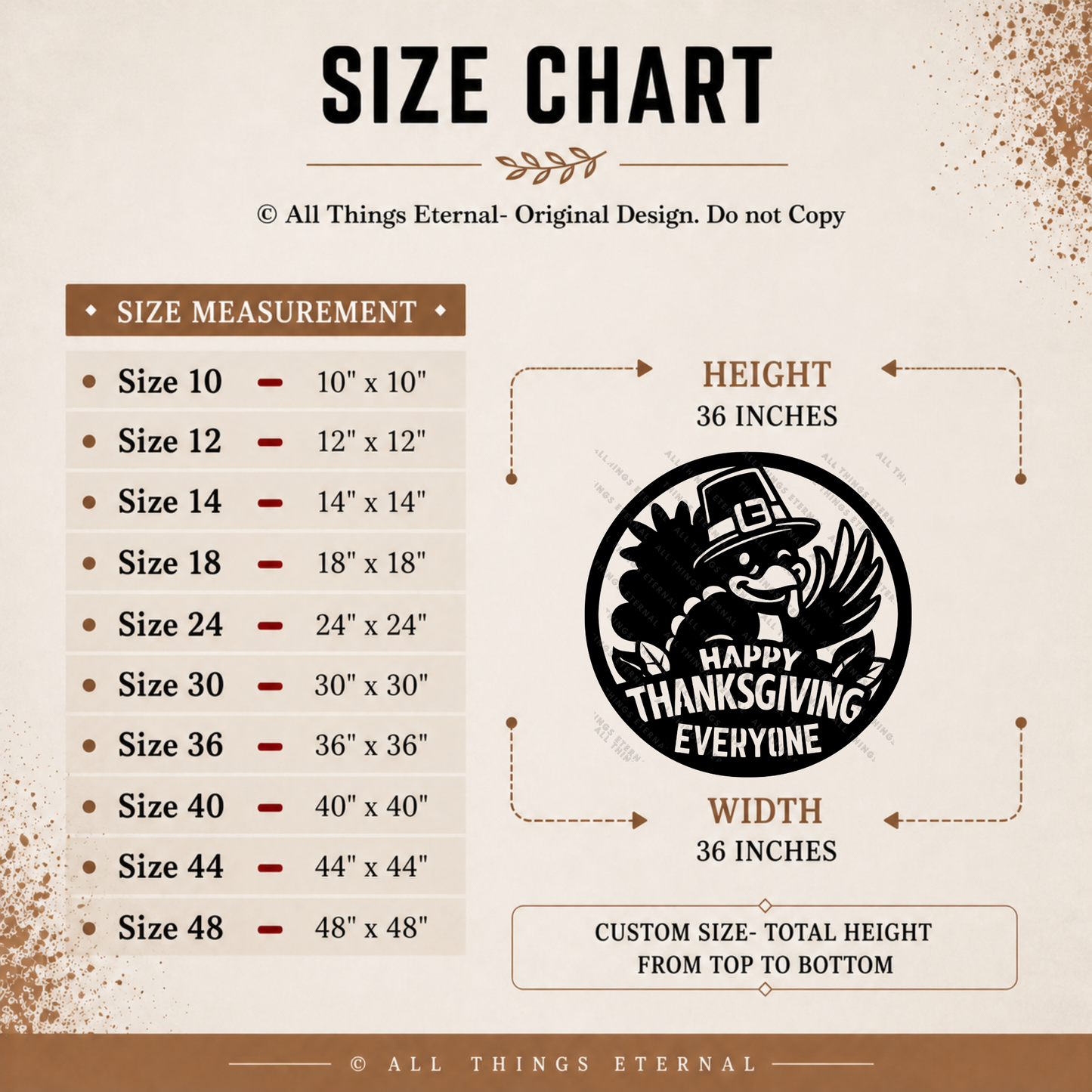 Happy Thanksgiving Sign - Turkey Metal Wall Art Décor for Home