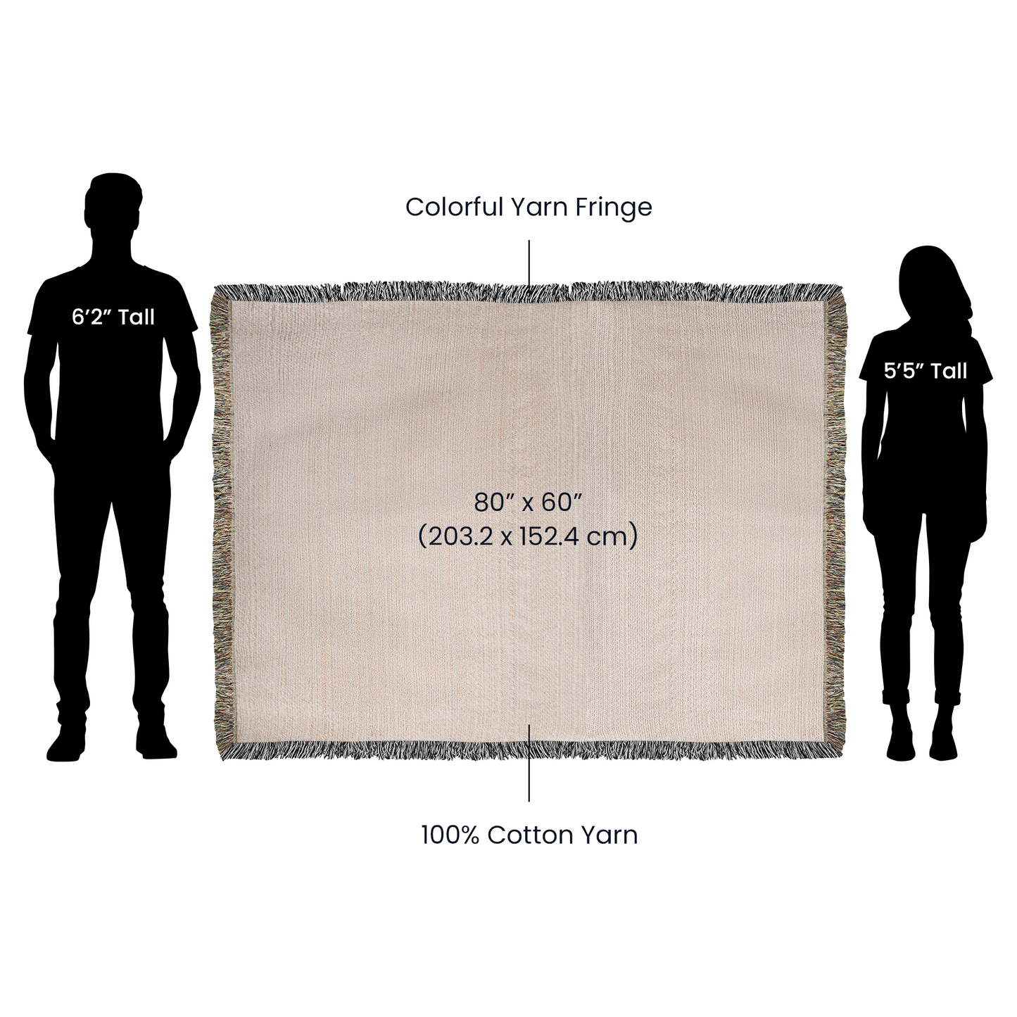 Personalized Horse Photo Woven Blanket with Name & Est Date