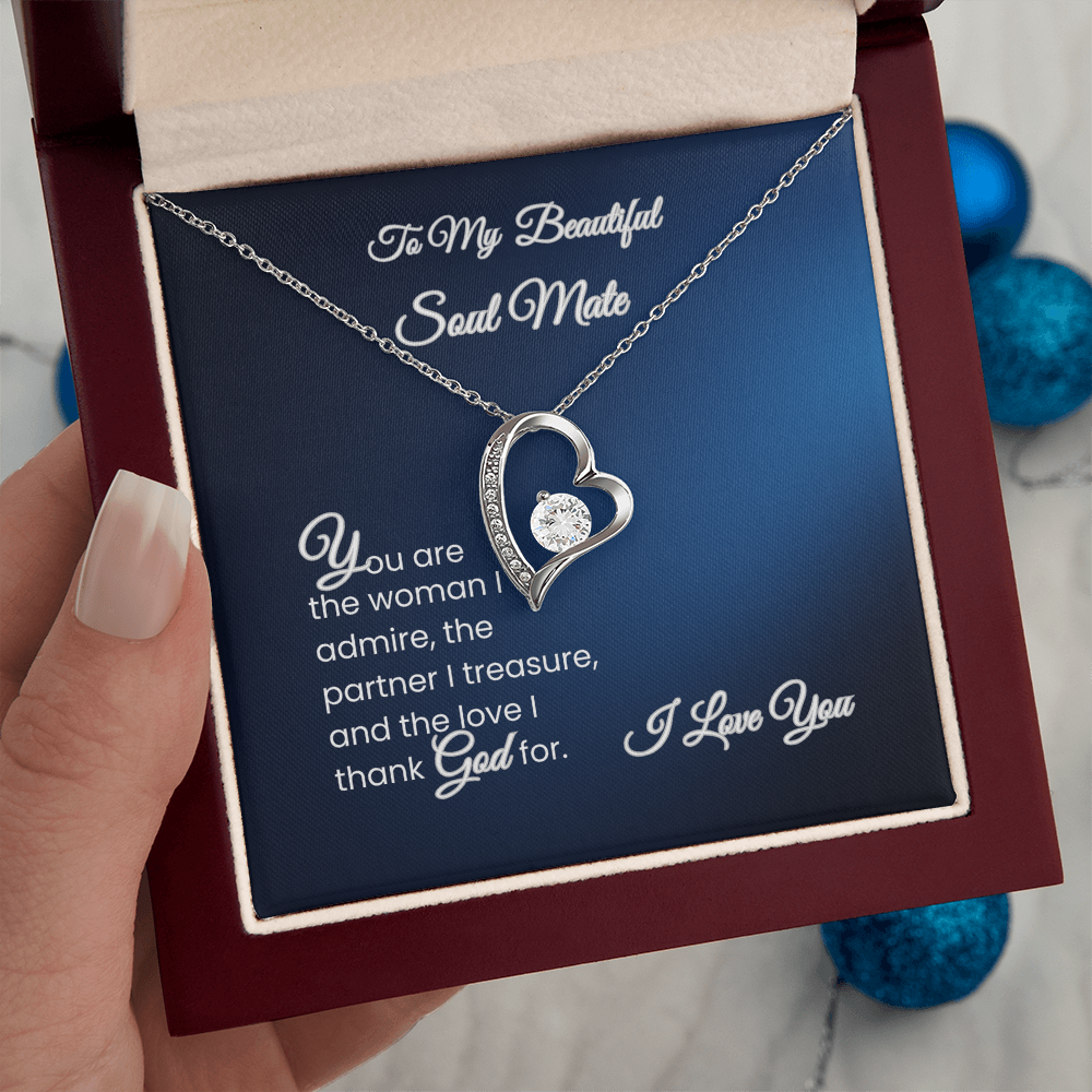 To My Beautiful Soul Mate – Forever Love Necklace Gift for Wife
