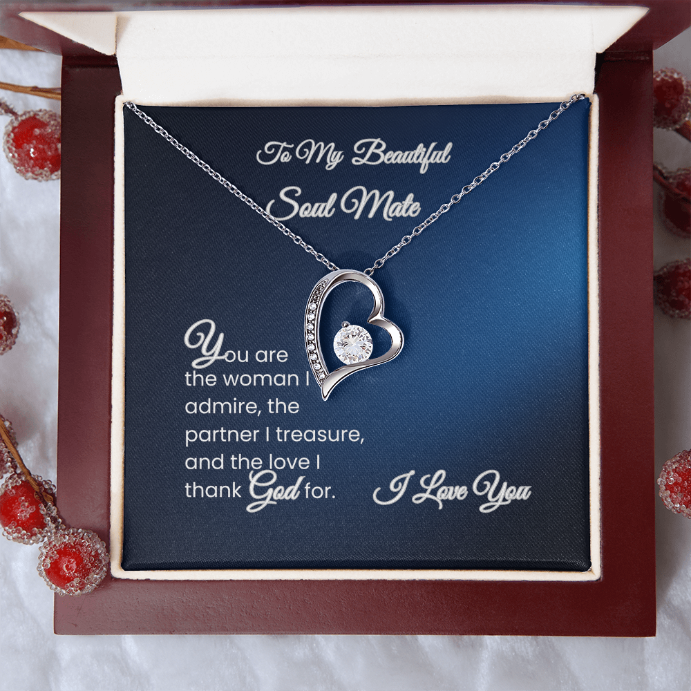 To My Beautiful Soul Mate – Forever Love Necklace Gift for Wife