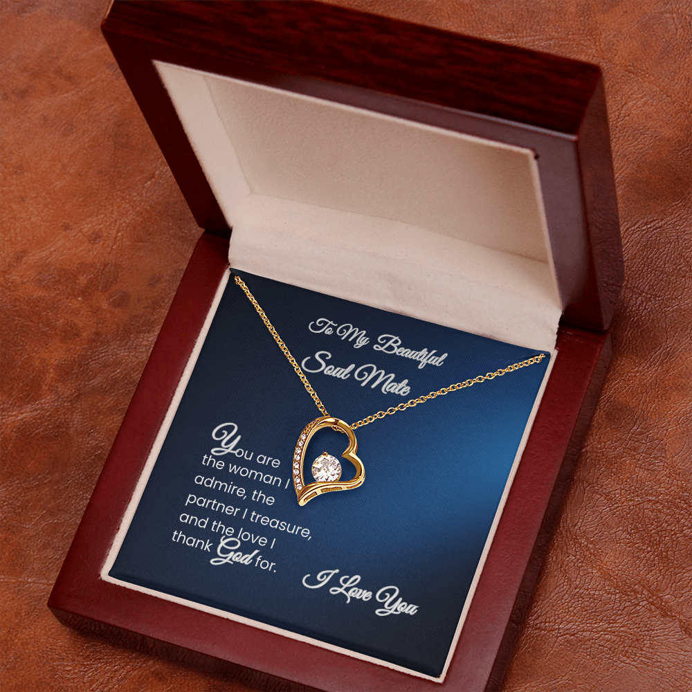 To My Beautiful Soul Mate – Forever Love Necklace Gift for Wife
