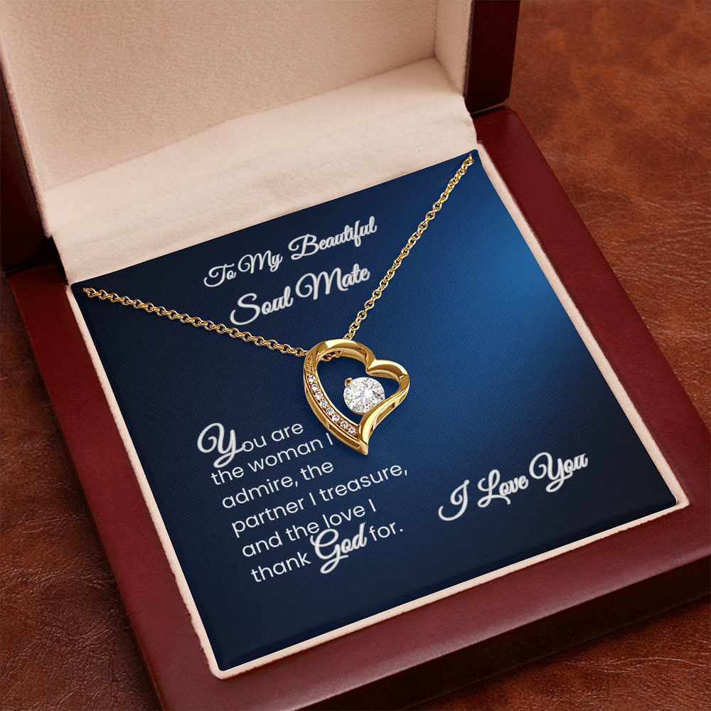 To My Beautiful Soul Mate – Forever Love Necklace Gift for Wife