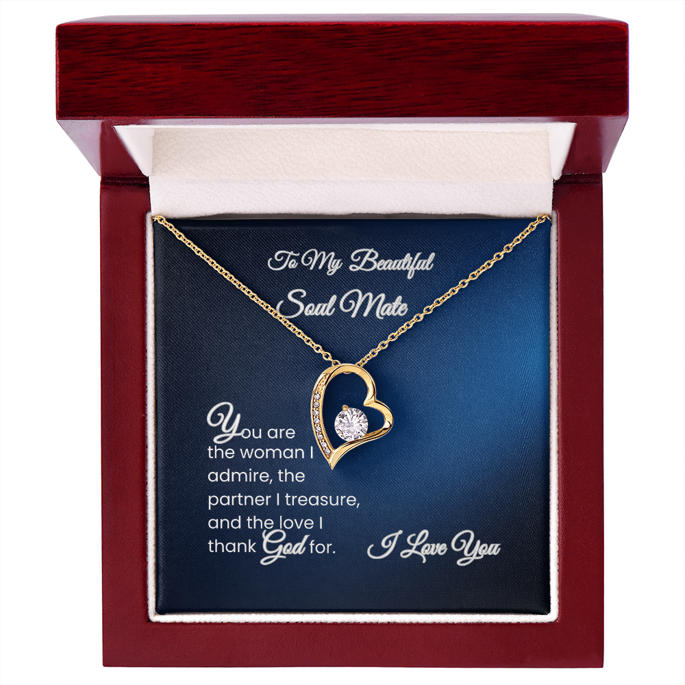 To My Beautiful Soul Mate – Forever Love Necklace Gift for Wife