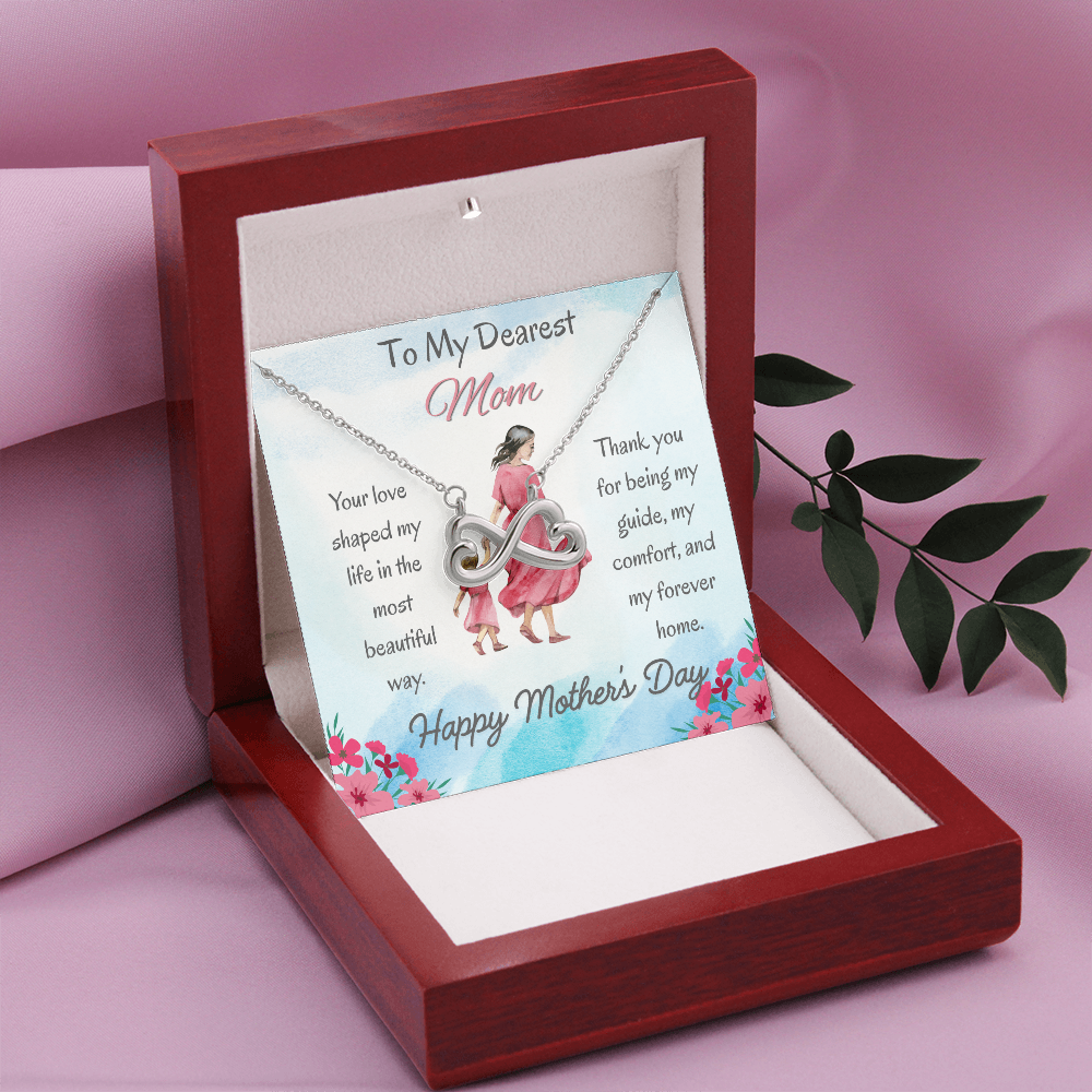 To My Dearest Mom Endless Love Necklace with Message Card Gift For Mother's Day
