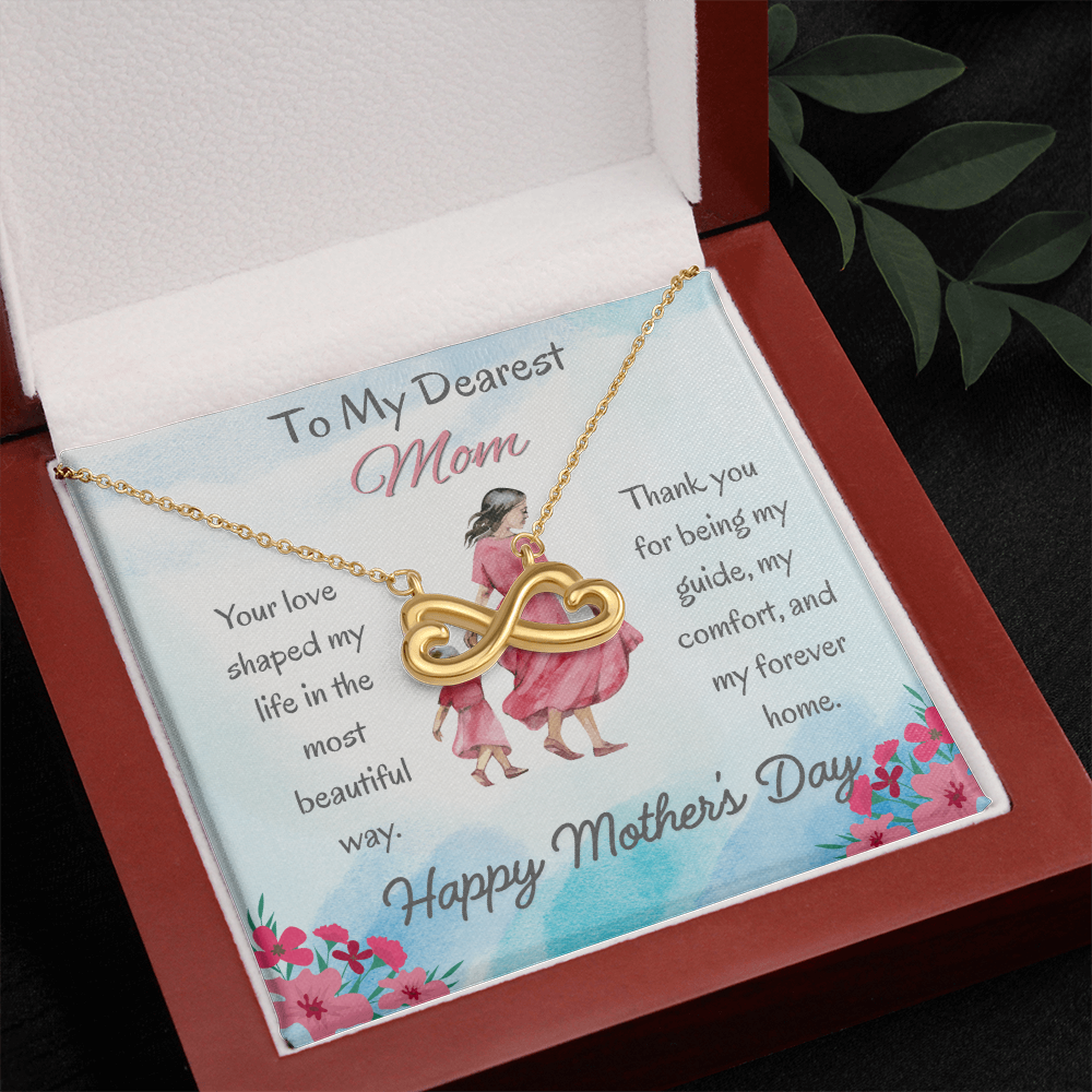 To My Dearest Mom Endless Love Necklace with Message Card Gift For Mother's Day