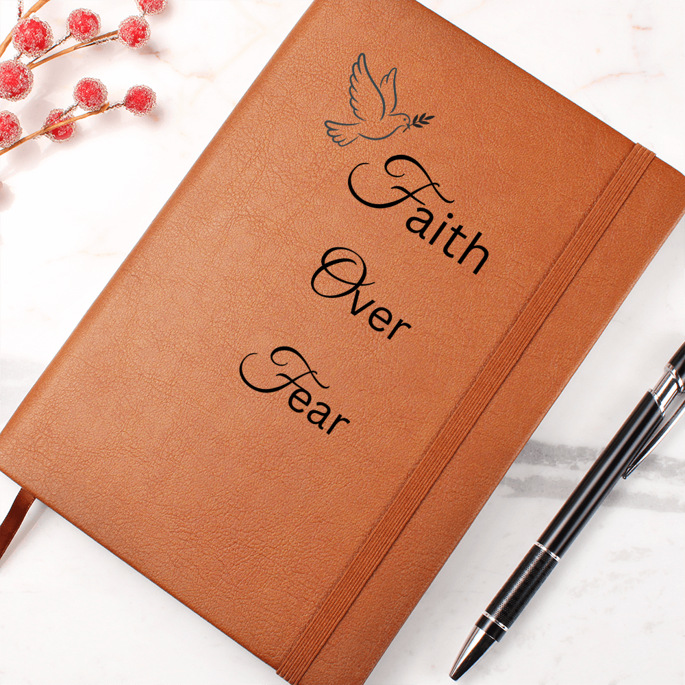 Faith Over Fear Vegan Leather Prayer Journal Cover