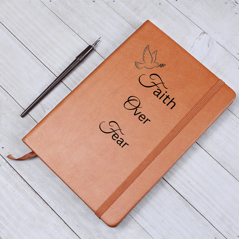 Faith Over Fear Vegan Leather Prayer Journal Cover