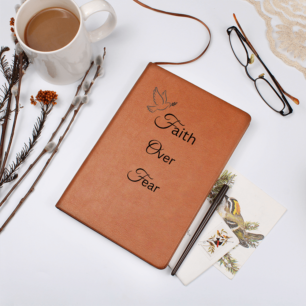 Faith Over Fear Vegan Leather Prayer Journal Cover