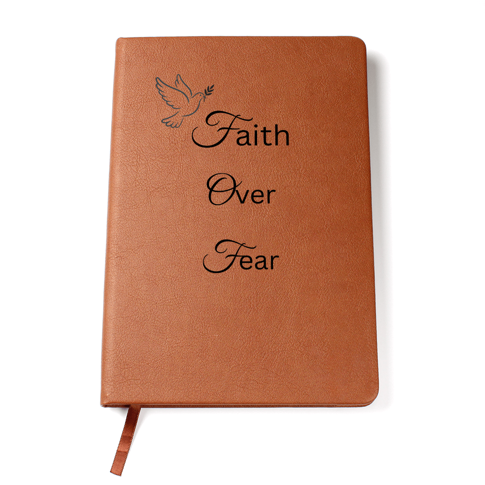 Faith Over Fear Vegan Leather Prayer Journal Cover