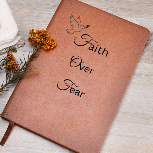 Faith Over Fear Vegan Leather Prayer Journal Cover