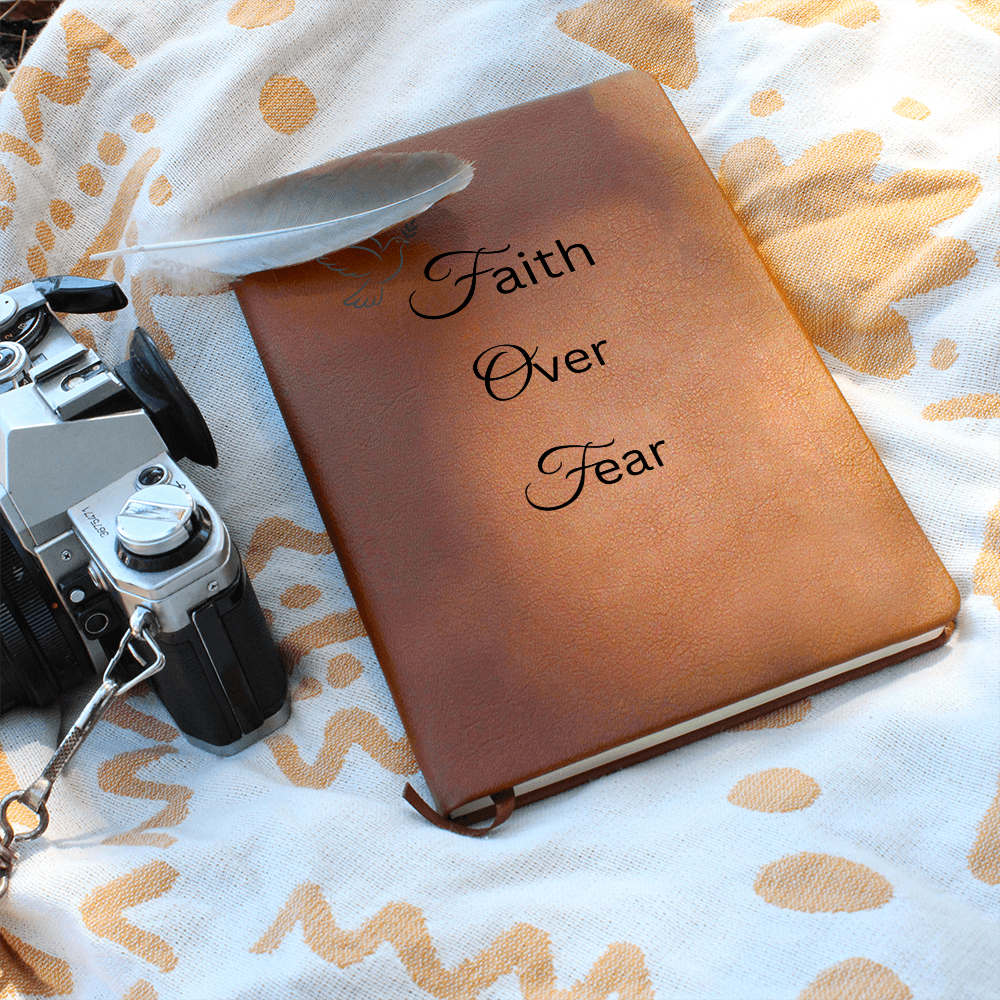 Faith Over Fear Vegan Leather Prayer Journal Cover