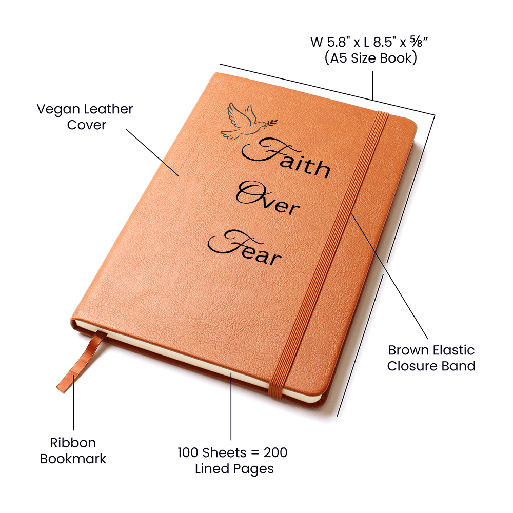 Faith Over Fear Vegan Leather Prayer Journal Cover