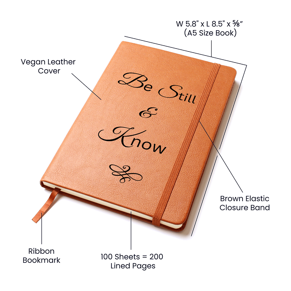 Be Still & Know Vegan Leather Faith Journal for Prayer & Reflection