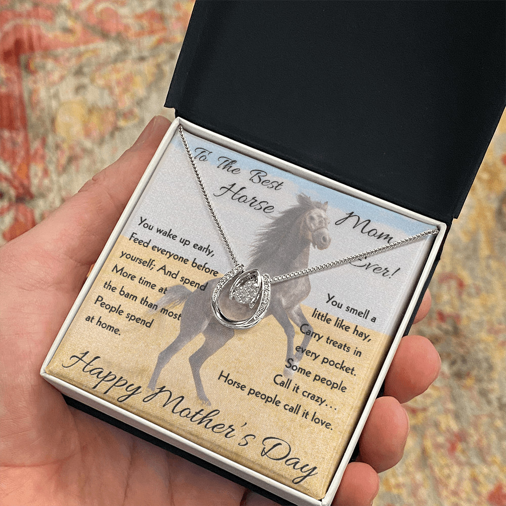 Horse Lover Mom Necklace – Meaningful Mother's Day Gift for Horse Mom