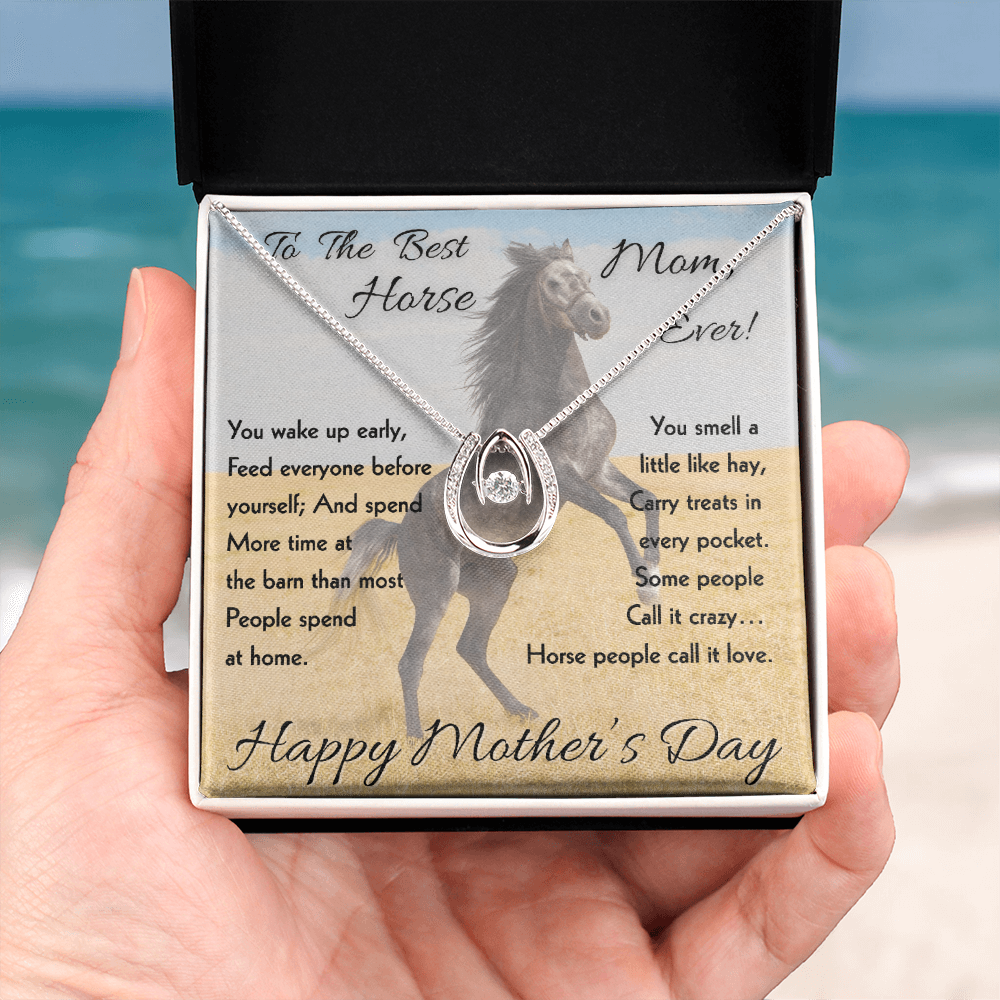 Horse Lover Mom Necklace – Meaningful Mother's Day Gift for Horse Mom