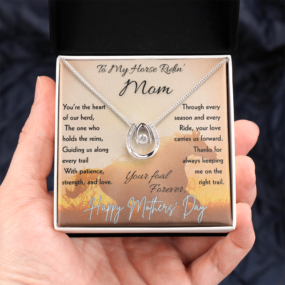To My Horse Ridin' Mom Necklace – Horse Lover Gift for Mom | Mother's Day Jewelry
