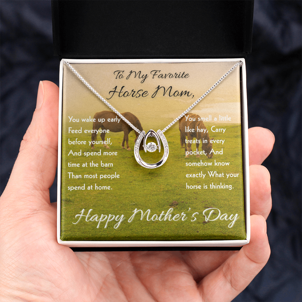 Horse Riding Mom Necklace – To My Horse Ridin' Mom Gift | Mother's Day Jewelry for Horse Lovers
