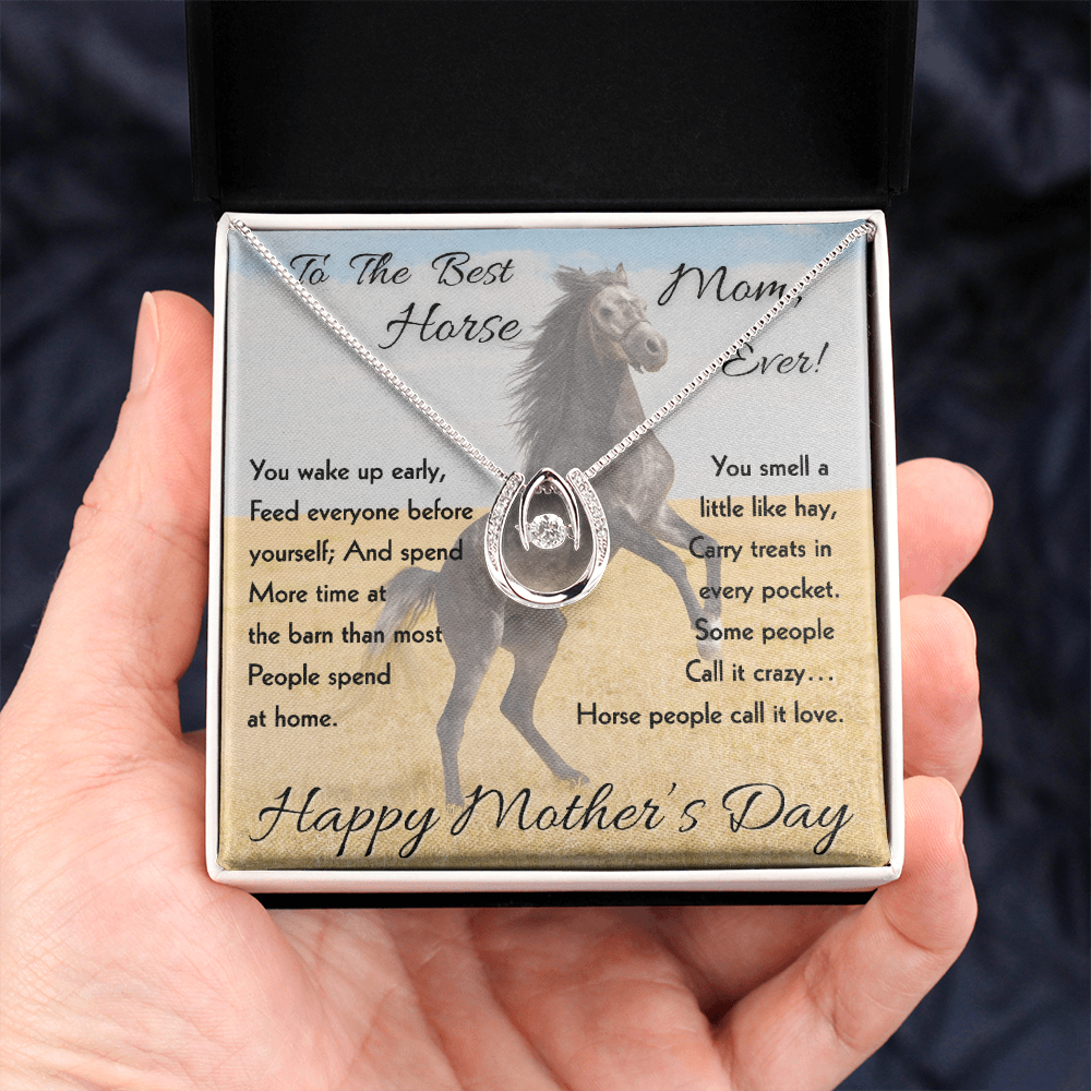Horse Lover Mom Necklace – Meaningful Mother's Day Gift for Horse Mom