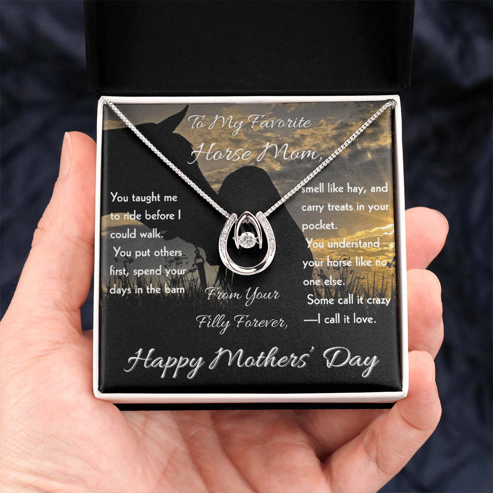 To My Favorite Horse Mom Necklace – Horse Lover Gift for Mom | Mother's Day Jewelry
