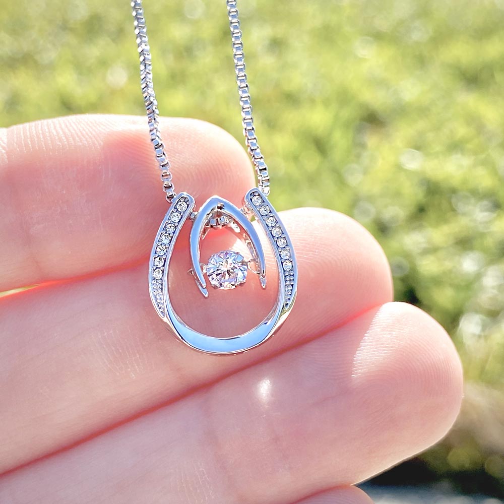 To My Horse Mom - Lucky Horseshoe Necklace - Mother's Day Gift