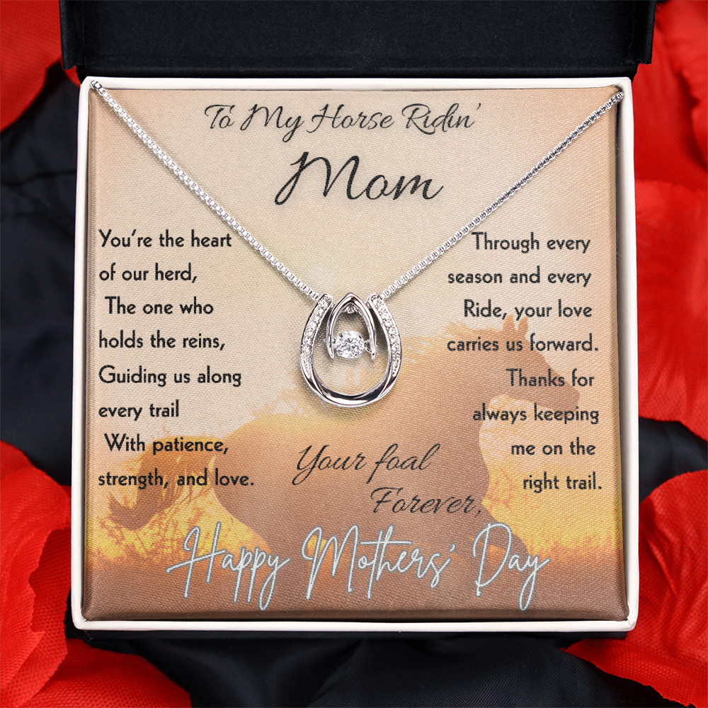 To My Horse Ridin' Mom Necklace – Horse Lover Gift for Mom | Mother's Day Jewelry