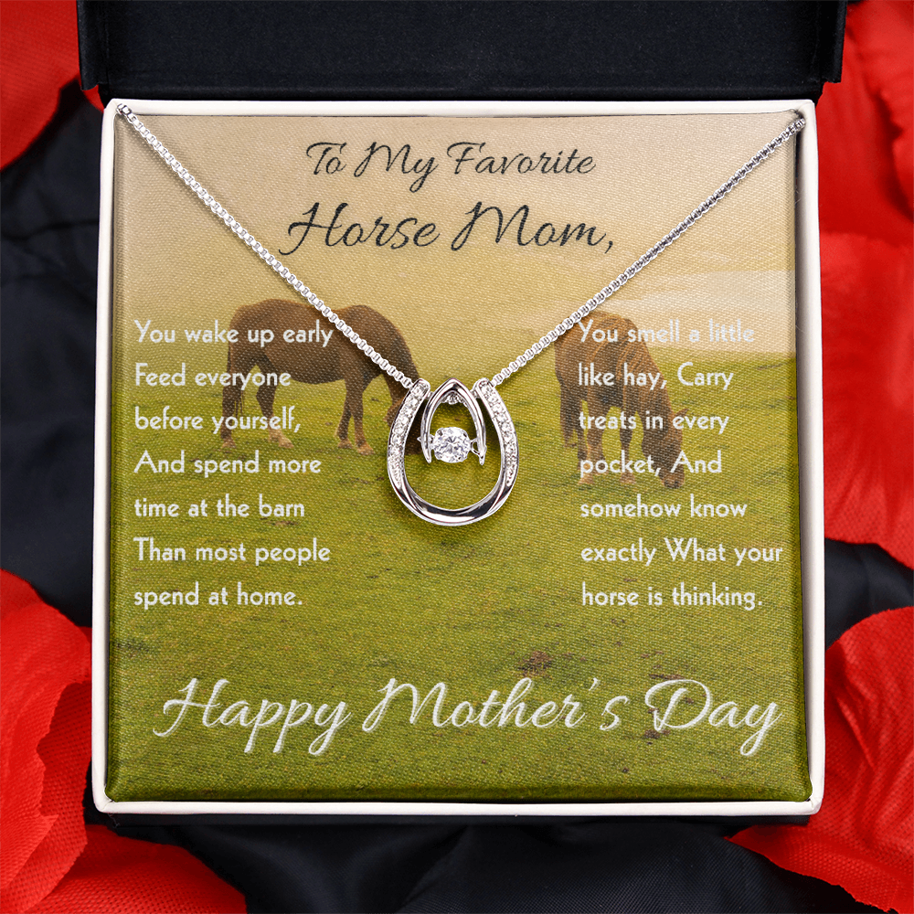 Horse Riding Mom Necklace – To My Horse Ridin' Mom Gift | Mother's Day Jewelry for Horse Lovers