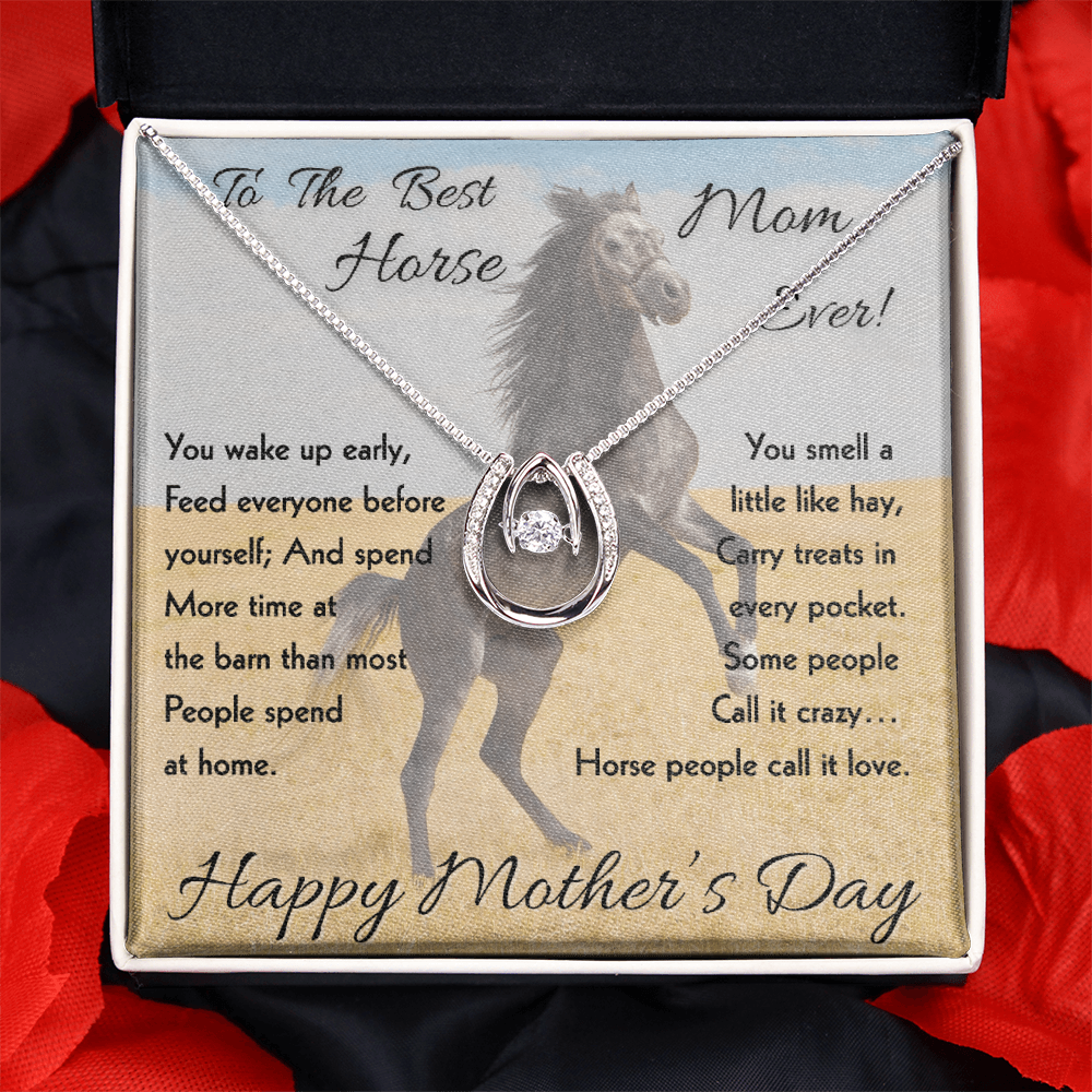 Horse Lover Mom Necklace – Meaningful Mother's Day Gift for Horse Mom
