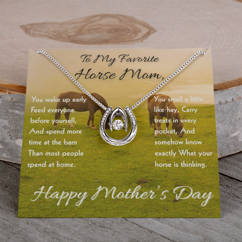 Horse Riding Mom Necklace – To My Horse Ridin' Mom Gift | Mother's Day Jewelry for Horse Lovers