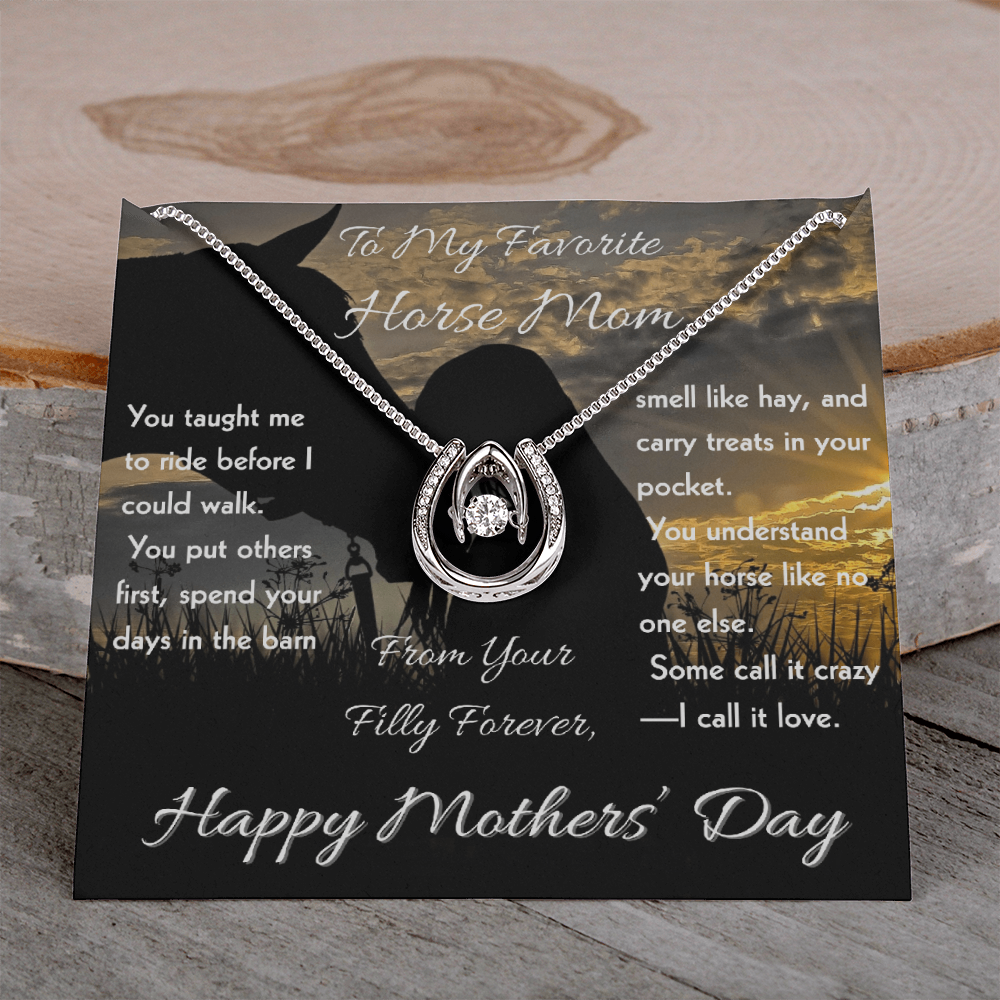 To My Favorite Horse Mom Necklace – Horse Lover Gift for Mom | Mother's Day Jewelry