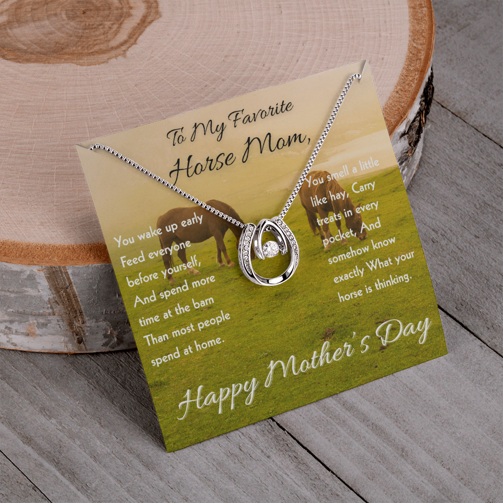 Horse Riding Mom Necklace – To My Horse Ridin' Mom Gift | Mother's Day Jewelry for Horse Lovers