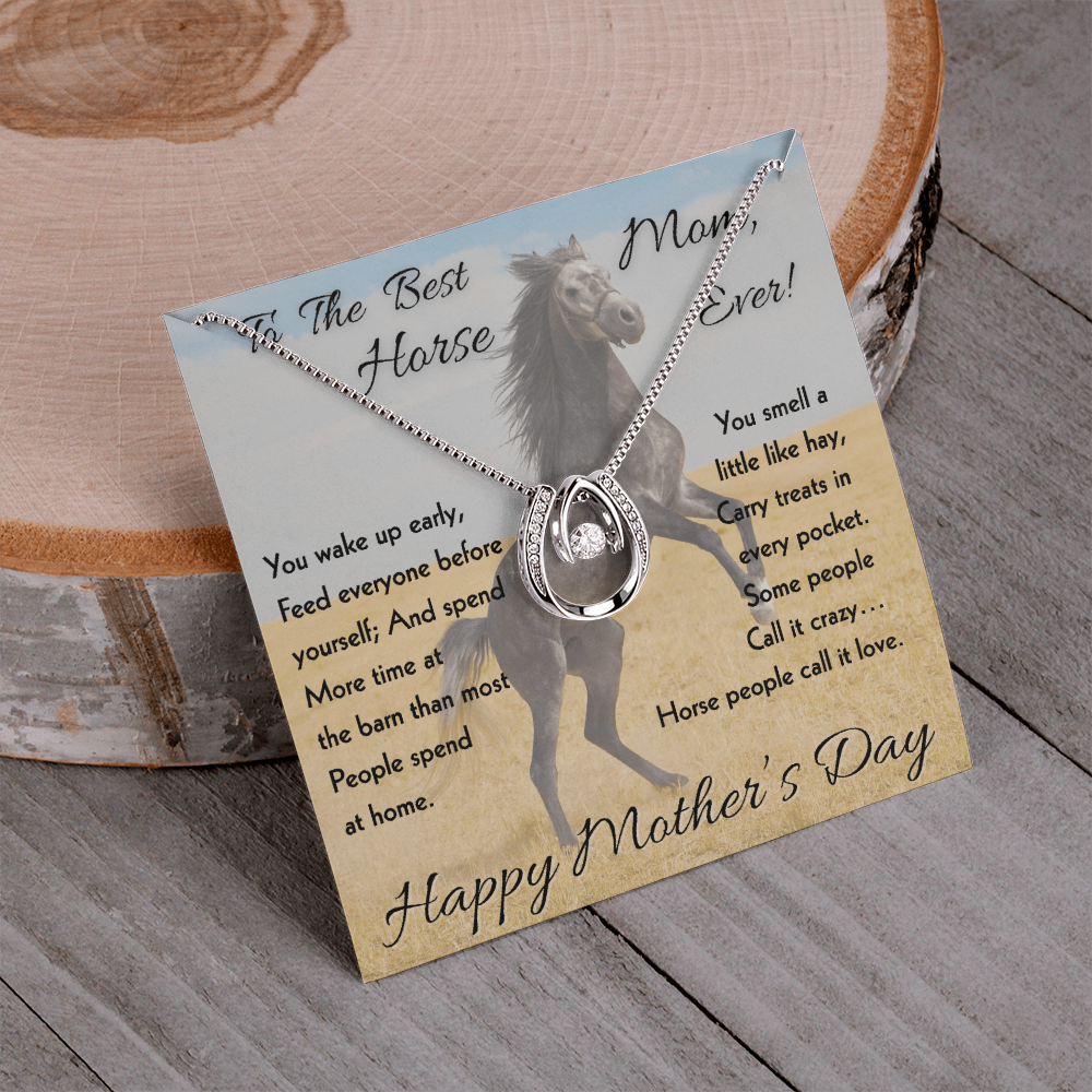 Horse Lover Mom Necklace – Meaningful Mother's Day Gift for Horse Mom