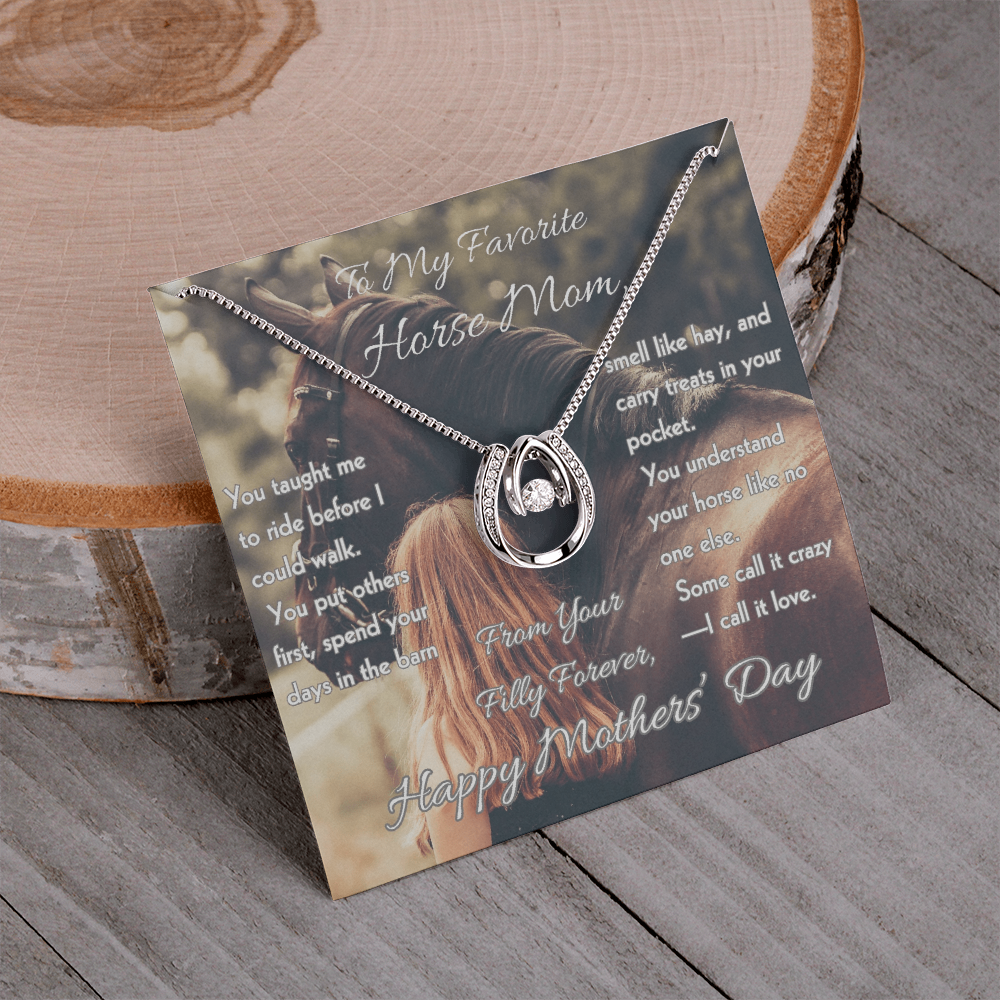To My Favorite Horse Mom Necklace Gift for Mom Horse Lover Mothers Day Gift