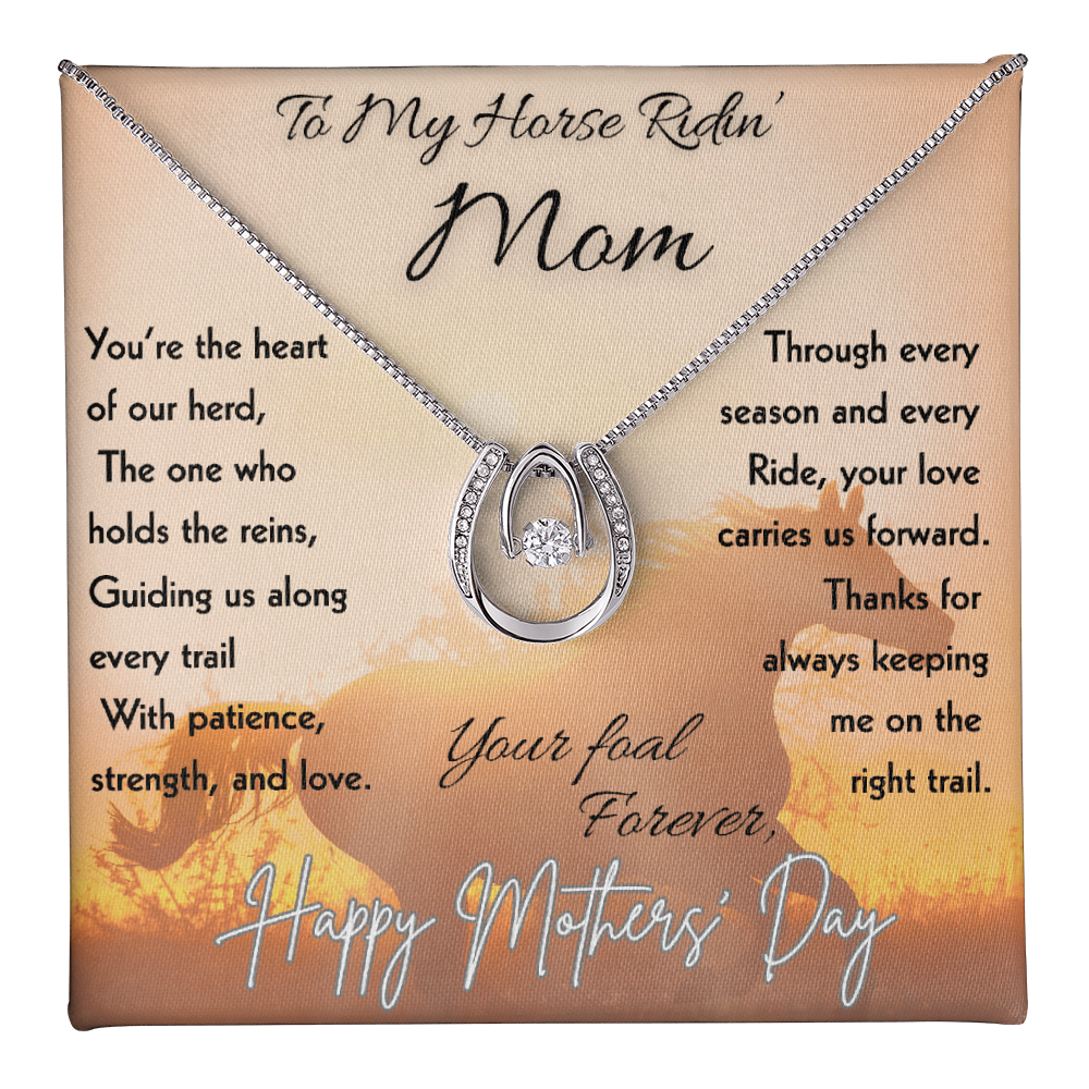 To My Horse Ridin' Mom Necklace – Horse Lover Gift for Mom | Mother's Day Jewelry