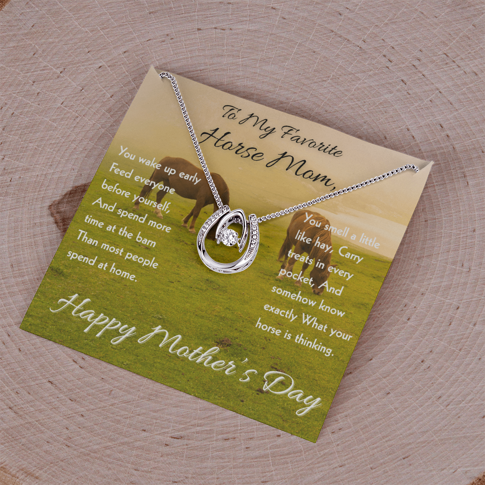 Horse Riding Mom Necklace – To My Horse Ridin' Mom Gift | Mother's Day Jewelry for Horse Lovers