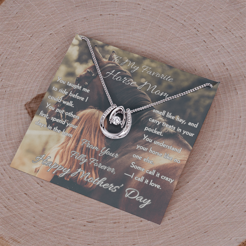 To My Favorite Horse Mom Necklace Gift for Mom Horse Lover Mothers Day Gift