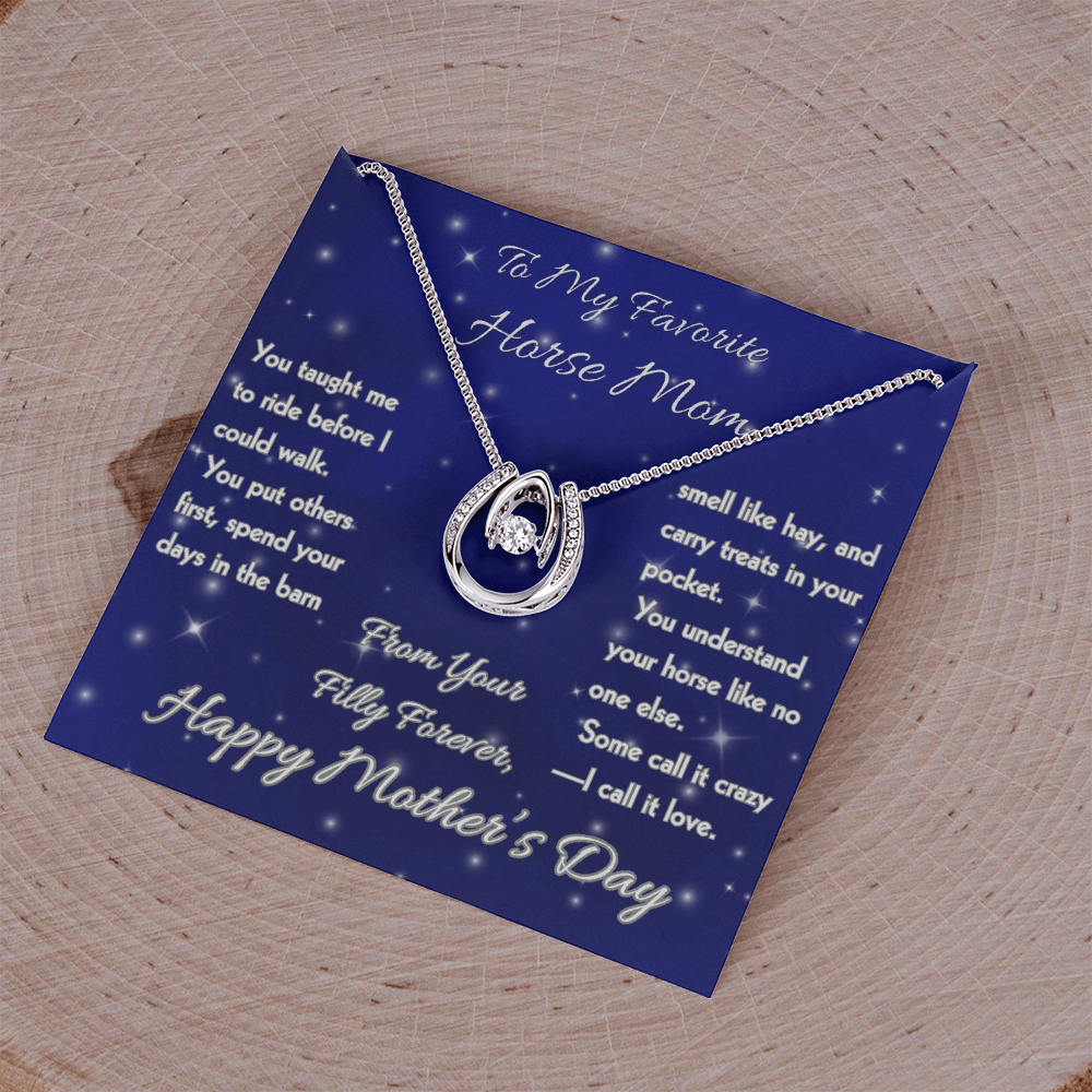 To My Favorite Horse Mom Lucky Pendant Necklace – Meaningful Mother's Day Gift