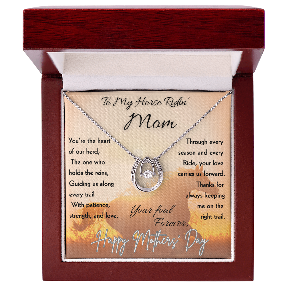 To My Horse Ridin' Mom Necklace – Horse Lover Gift for Mom | Mother's Day Jewelry