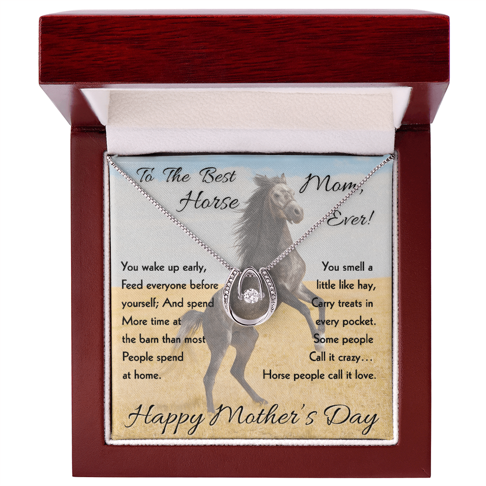 Horse Lover Mom Necklace – Meaningful Mother's Day Gift for Horse Mom