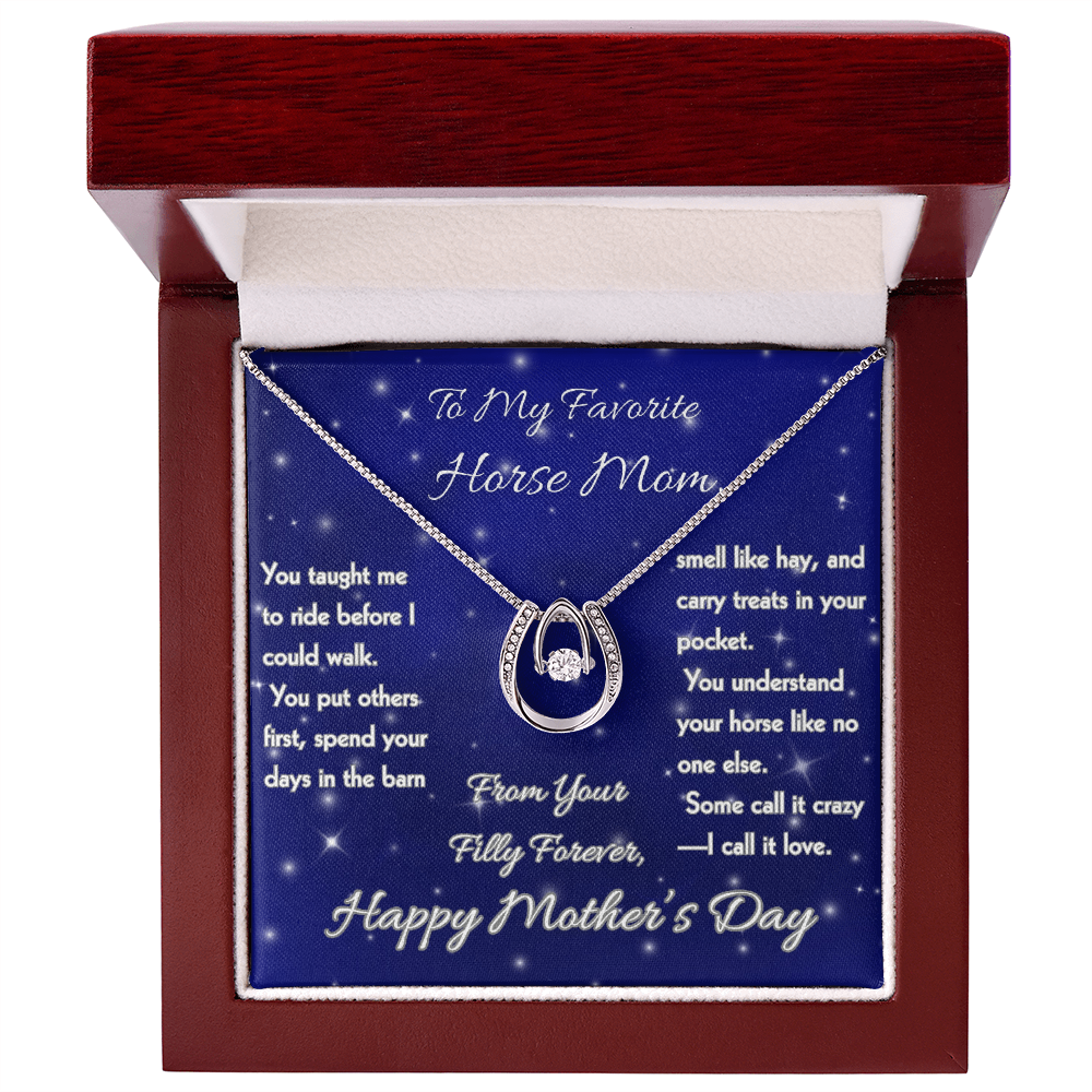 To My Favorite Horse Mom Lucky Pendant Necklace – Meaningful Mother's Day Gift