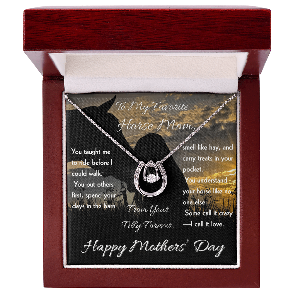 To My Favorite Horse Mom Necklace – Horse Lover Gift for Mom | Mother's Day Jewelry