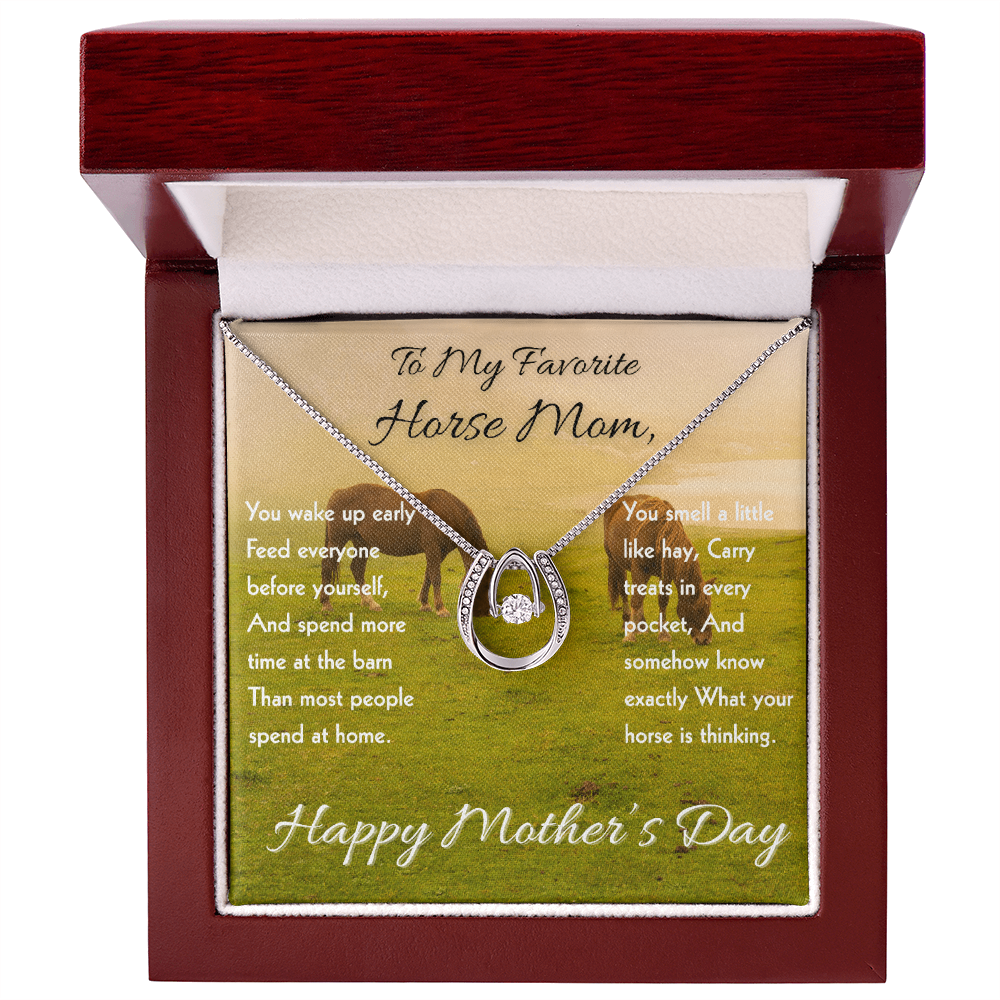 Horse Riding Mom Necklace – To My Horse Ridin' Mom Gift | Mother's Day Jewelry for Horse Lovers
