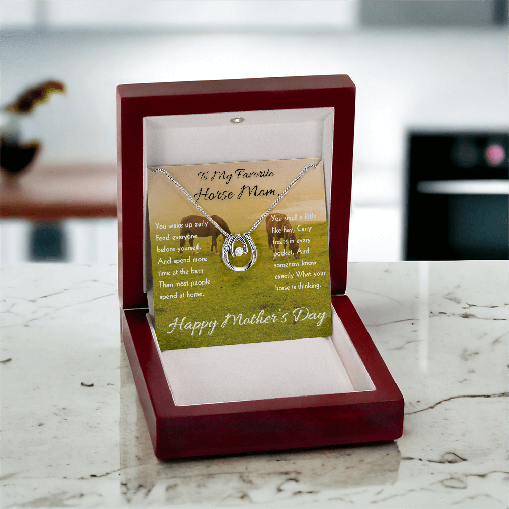 Horse Riding Mom Necklace – To My Horse Ridin' Mom Gift | Mother's Day Jewelry for Horse Lovers