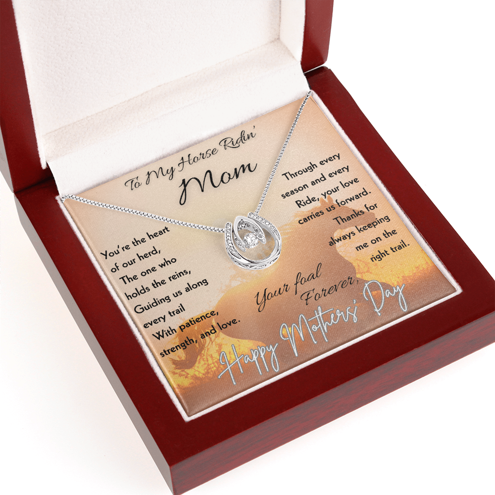 To My Horse Ridin' Mom Necklace – Horse Lover Gift for Mom | Mother's Day Jewelry