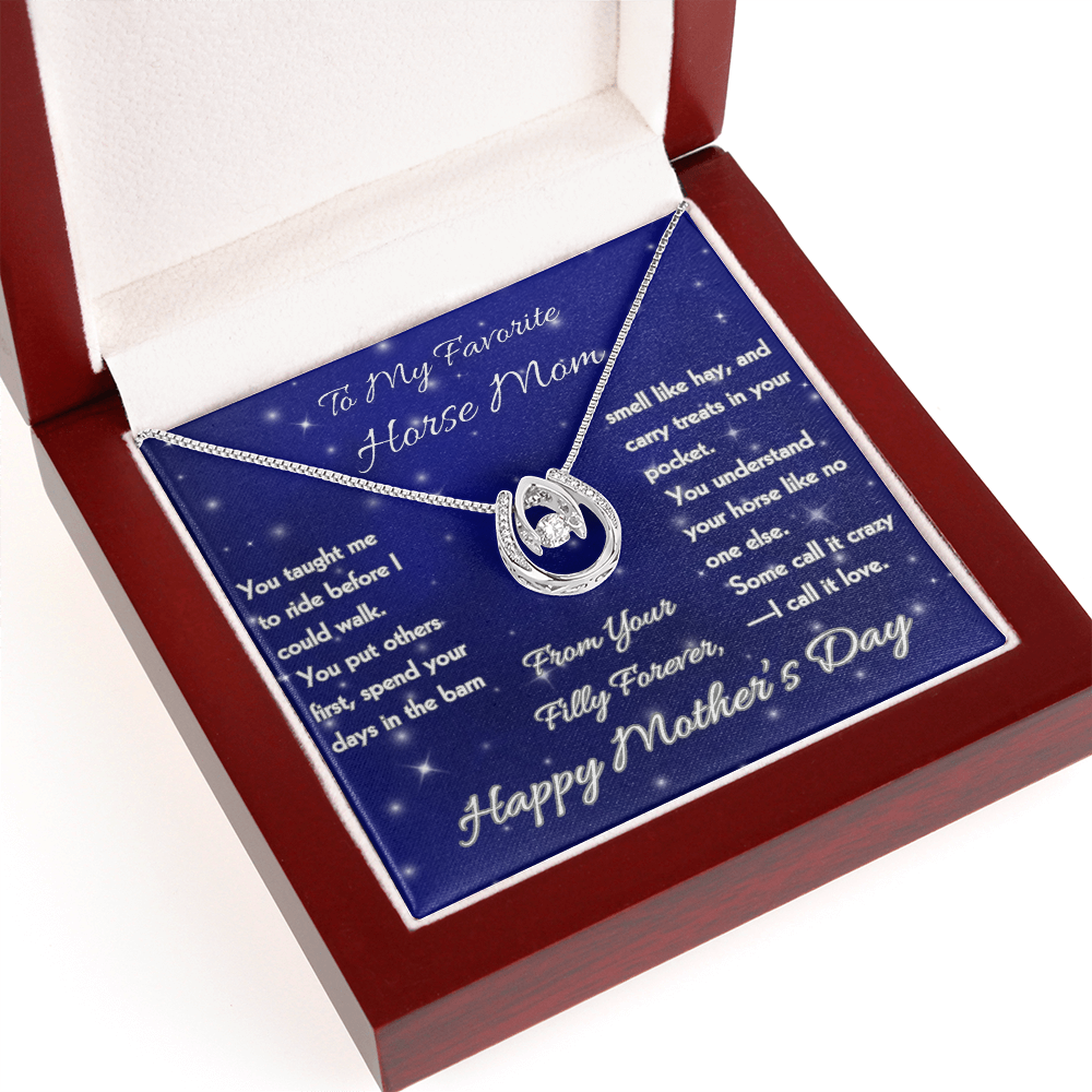 To My Favorite Horse Mom Lucky Pendant Necklace – Meaningful Mother's Day Gift