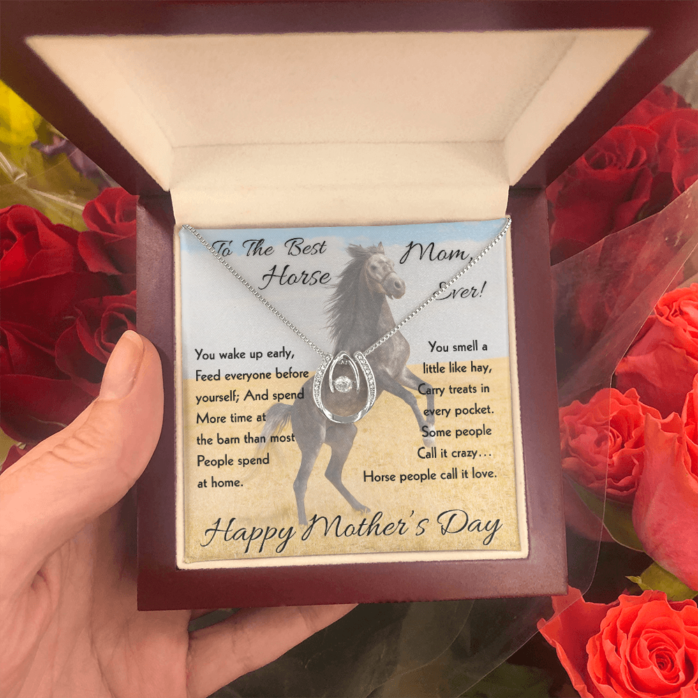 Horse Lover Mom Necklace – Meaningful Mother's Day Gift for Horse Mom