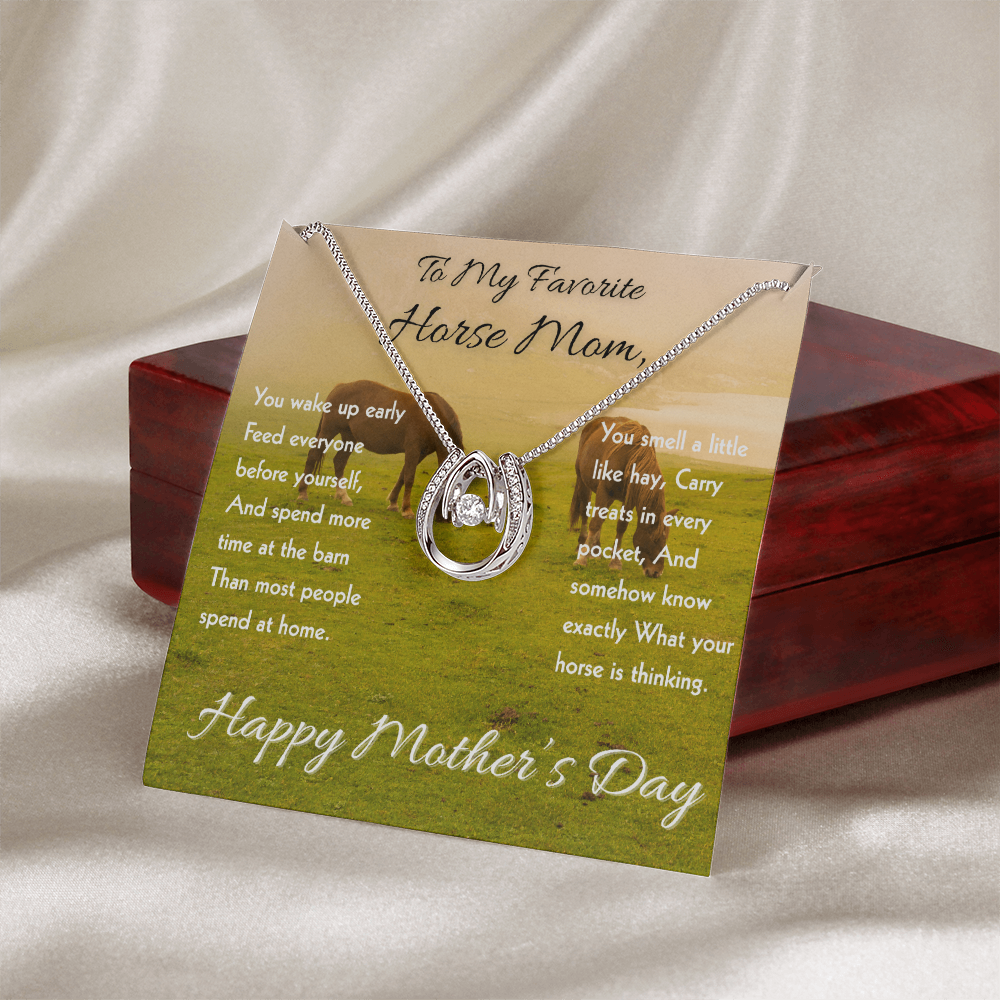 Horse Riding Mom Necklace – To My Horse Ridin' Mom Gift | Mother's Day Jewelry for Horse Lovers