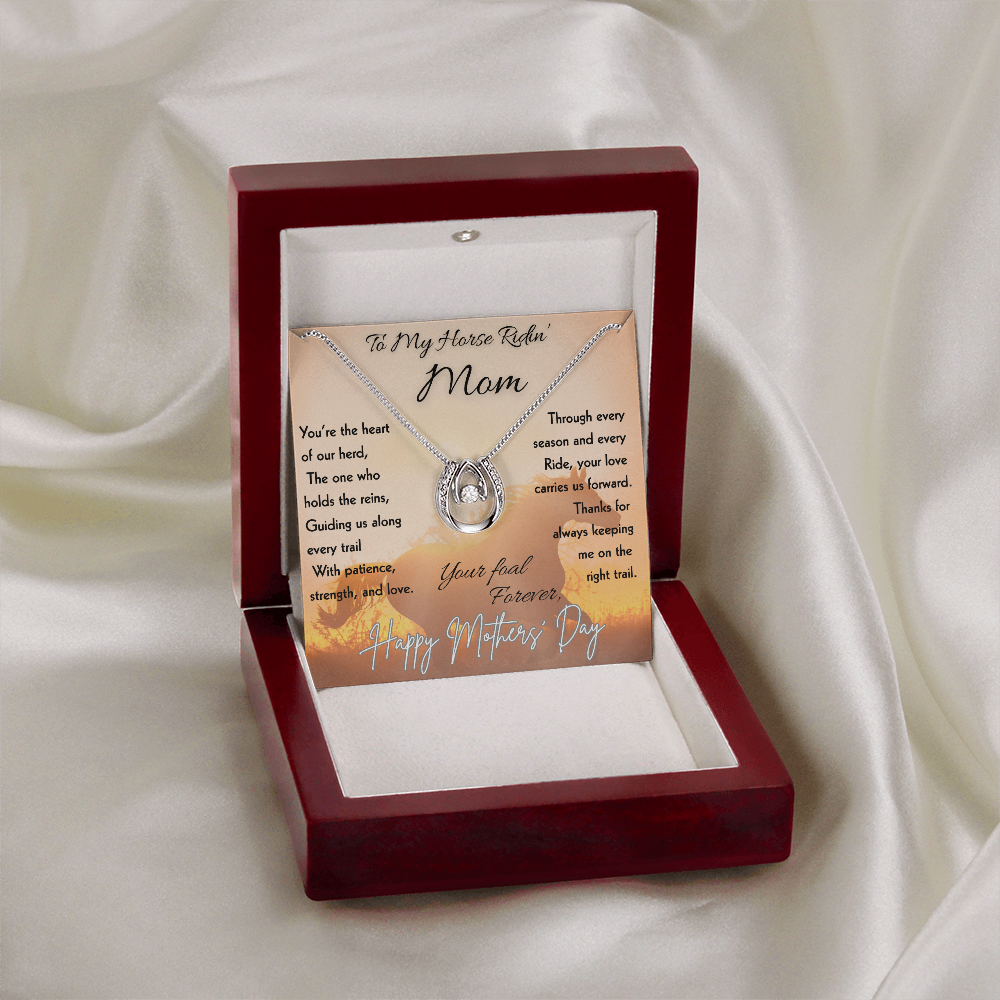 To My Horse Ridin' Mom Necklace – Horse Lover Gift for Mom | Mother's Day Jewelry